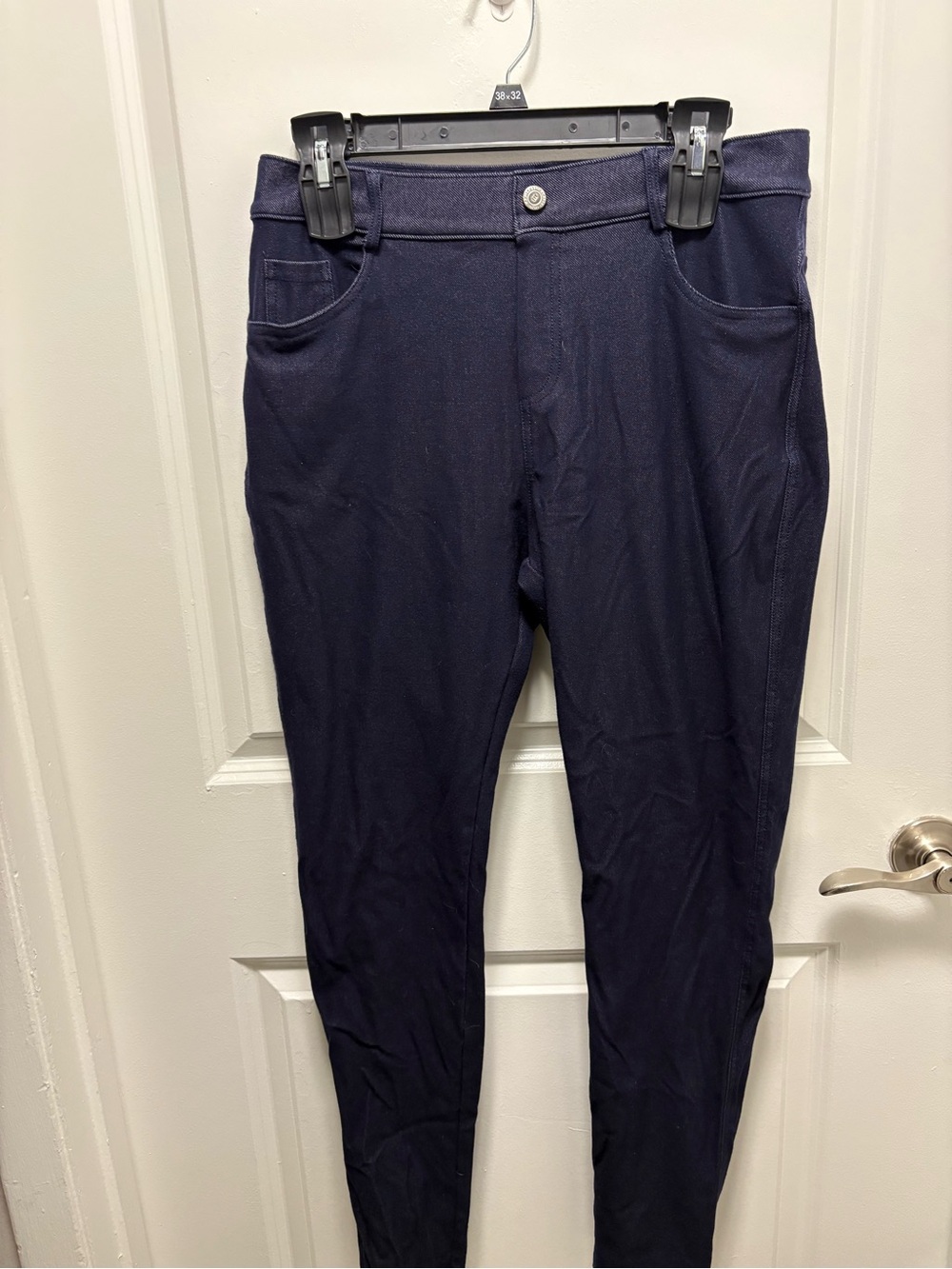 St. John Sport Navy Blue Knit Denim Pants Stretch 5-Pocket XXL NWOT